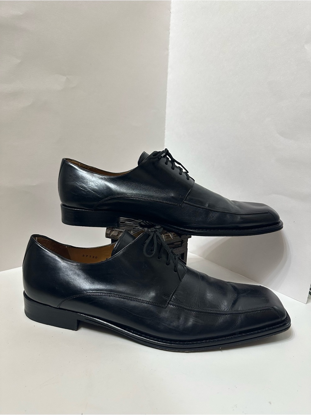 Mezlan Linosa Mens leather Shoe Oxford Bicycle Toe Black Size 15 M Made in Spain